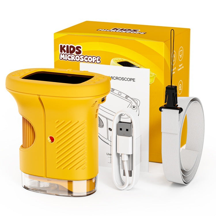 Kids Digital Microscope with Built-In Screen - Rechargeable, No Setup, Includes 32GB SD Card